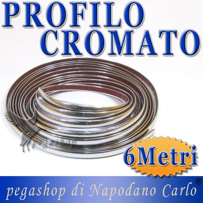 PROFILO CROMATO CROMATURA AUTO STRISCE CROMATE ADESIVO  