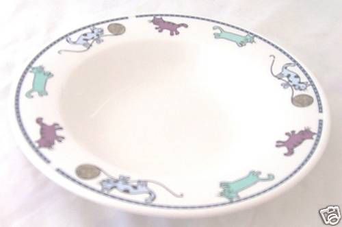 RAINING CATS & DOGS SOUP/CEREAL BOWLS CAT DOG CITATION  