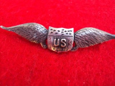 RARE WWI Engraved pilots wings 2 1/2 jeweler made set  