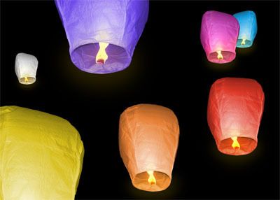 10 LANTERNE VOLANTI LANTERNA MONGOLFIERE SKY LANTERN  