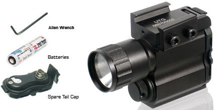 UTG Tactical Pistol Flashlight,Xenon Bulb, Weaver Mount  