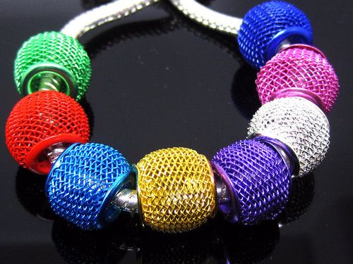 20pcs mix wire woven mesh spray bead for Charm Bracelet  