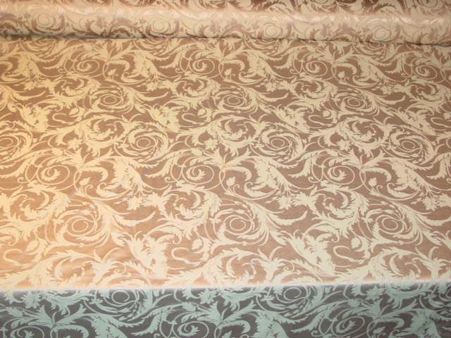 Green Khaki Vine Pattern Upholstery Drapery Fabric bty  