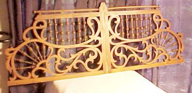 Antique stick & ball fretwork 2 pieces Victorian all wood 47 long 