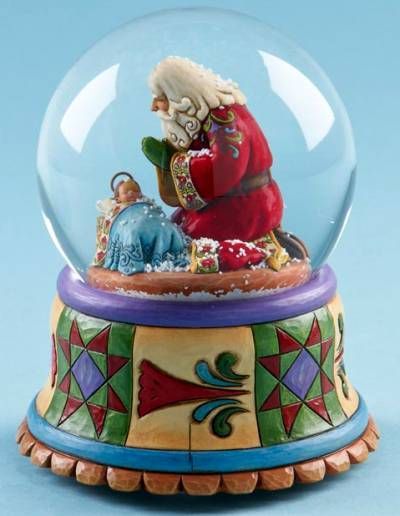 2010 JIM SHORE SANTA W/BABY JESUS MUSICAL H2O BALL, NIB  