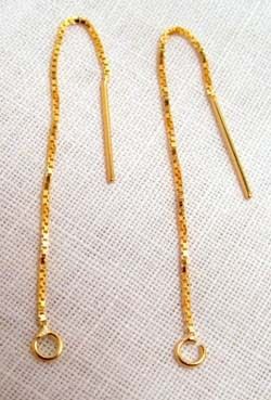 VERMEIL GOLD EAR THREAD 3 Closed Loop ~Threader~  