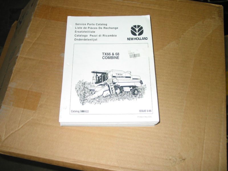 NEW HOLLAND TX 66 TX 68 COMBINE SERVICE PARTS CATALOG  