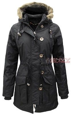 WOMENS LADIES MILITARY HOODED PADDED QUILTED PARKA JACKET COAT SIZE 10 