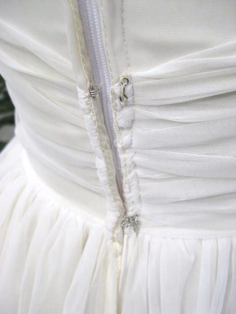 vtg 50s White Skirt Sequin Cocktail Prom Wedding Dress  