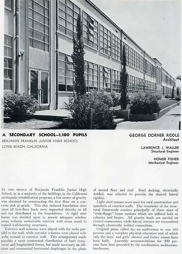 1938 LONG BEACH Ca B Franklin JR HS Mgpgs PHOTOS Plans  