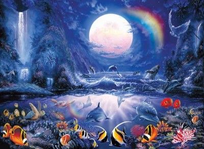 SUNSOUT JIGSAW PUZZLE MOONLIGHT SPLASH STEVE SUNDRAM  