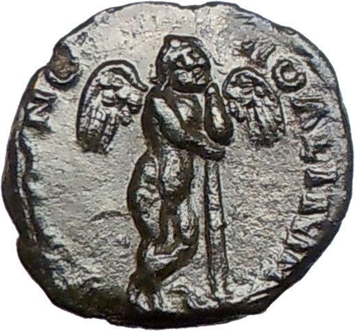 CARACALLA, 212AD.,Gem bronze, MarcianopolisGenius of Death  THANATOS 