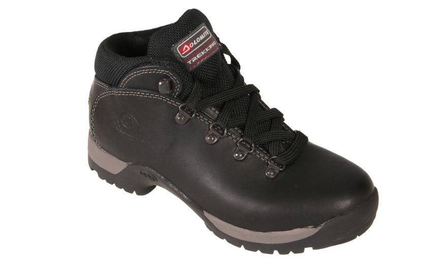 Dolomite Boys Boots Trekking Black Leather Fusion Grip  