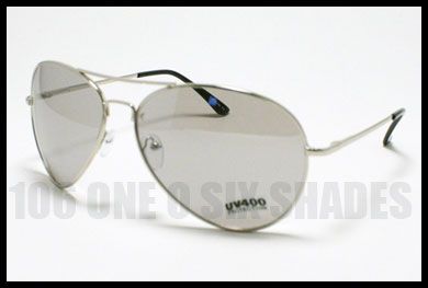 BROWN LENS Classic Aviator Sunglasses Retro Spring Hinge SILVER Metal 