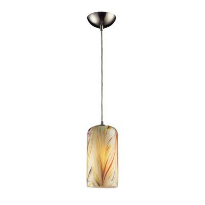 NEW 1 Light Mini Pendant Lighting Fixture, Brushed Nickel, Yellow 