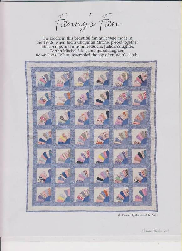 FANNYS FAN QUILT PATTERN APPLIQUE 71 X 82  