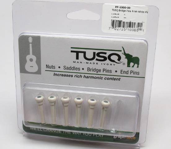 Graph Tech TUSQ Presentation Series Acoustic Guitar Bridge Pins WHITE 