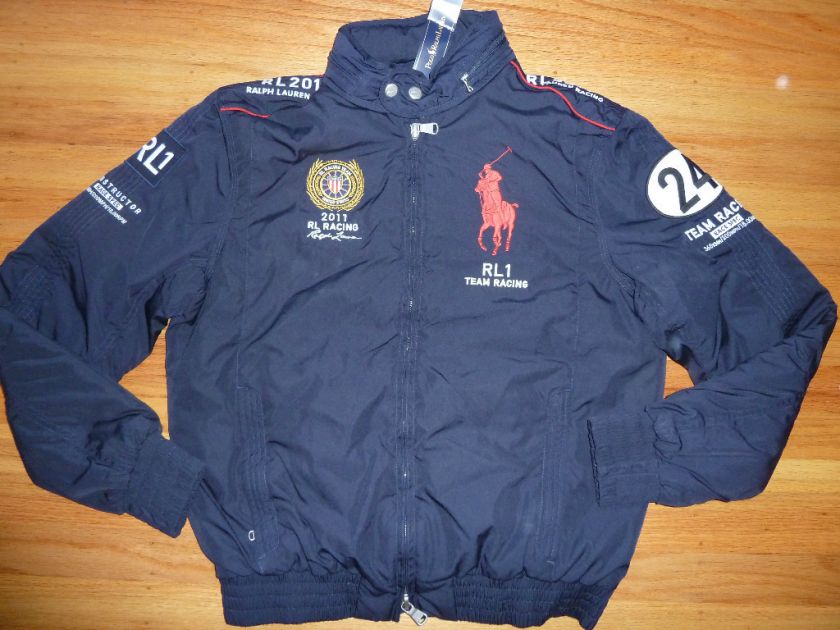   Lauren Polo RL Racing Tech Crew Navy U.S.A. Puffer Slim Fit Jacket M