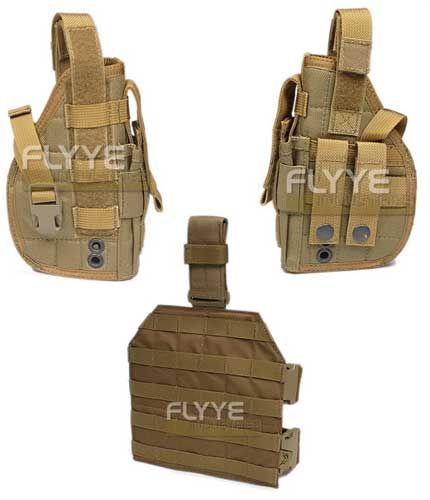 FLYYE DROP LEG MOLLE UNIVERSAL HOLSTER TAN NEW  