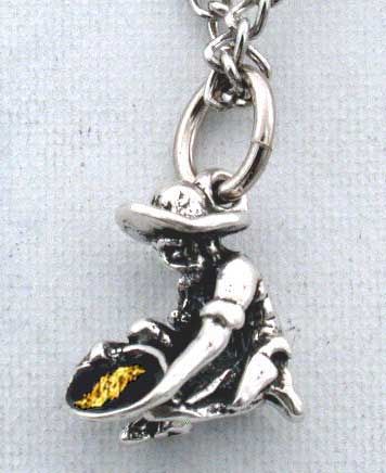 Miner Necklace Sterling Silver, Gold Pan Prospector Ore  