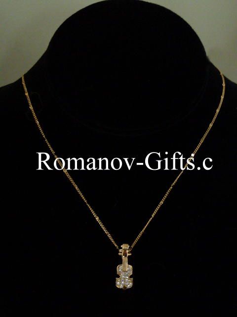 Russian Violin SET Earrings ( fish hook Posts)& Pendant Necklace 