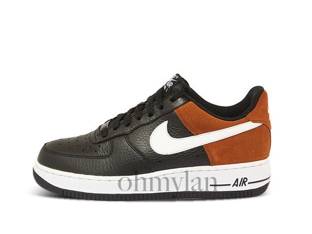   Force 1 premium BLACK ORANGE leather japan atmos supreme EMS to USA