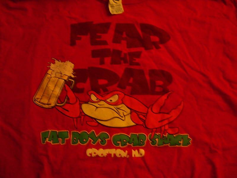 FAT BOYS CRAB SHACK CROFTON, MARYLAND COOL T SHIRT XL  