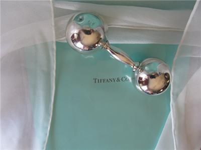 Estate Vintage Tiffany & Co. Barbell Baby Rattle Sterling Silver 5 