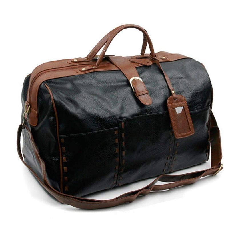 Mens Leather Travel Luggage Gym Shoulder Bag Tote 7023  