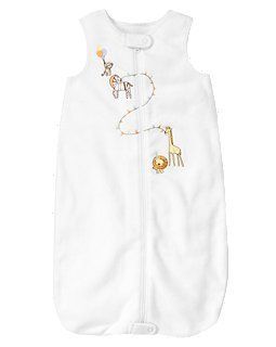 NWT GYMBOREE SAFARI FRIENDS WHITE FLEECE SLEEP SACK $30  