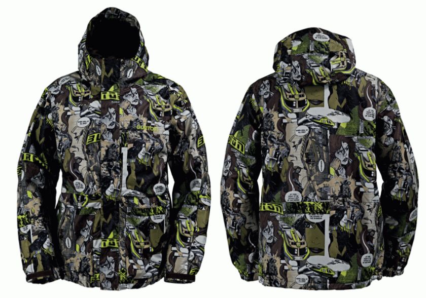 NEW MENS BURTON POACHER INSULATED SNOWBOARD/SKI JACKET MOCHA COMIC 