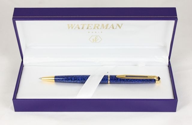 WATERMAN HEMISPHERE BLUE MARBLE BALLPOINT PEN NEW I BOX  