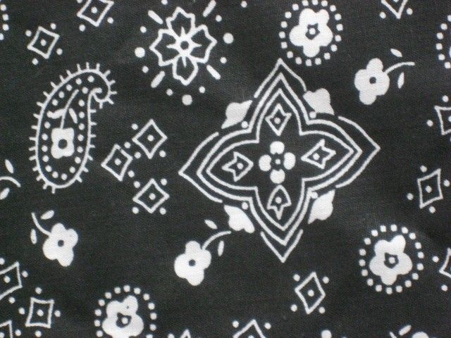 BLACK BANDANA COWBOYS WESTERN BIKERS COUNTRY BBQ COTTON BLEND SEW 