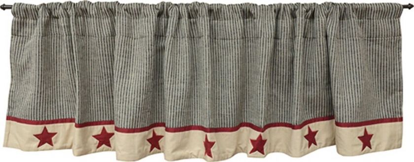 Ticking Star Valance~Curtain~Primitive Americana~  