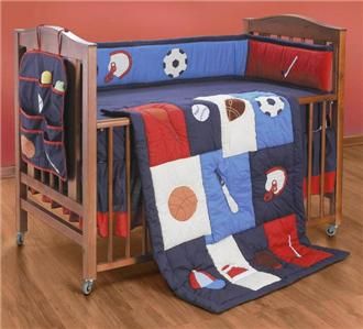   theme Crib Infant Baby Quilt Throw Baseball Football Soccer  