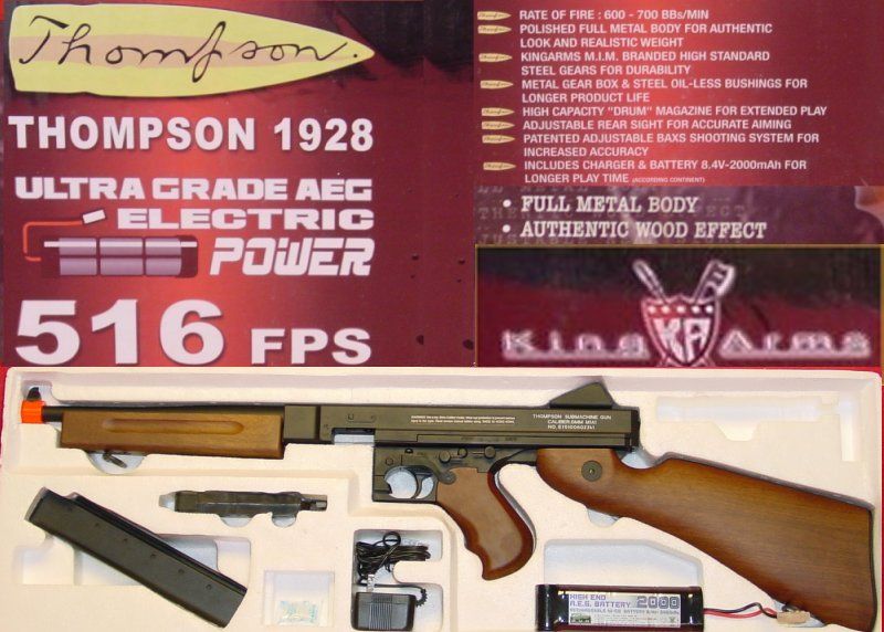 aeg FULL METAL King Arms THOMPSON MILITARY M1A1 516fps  