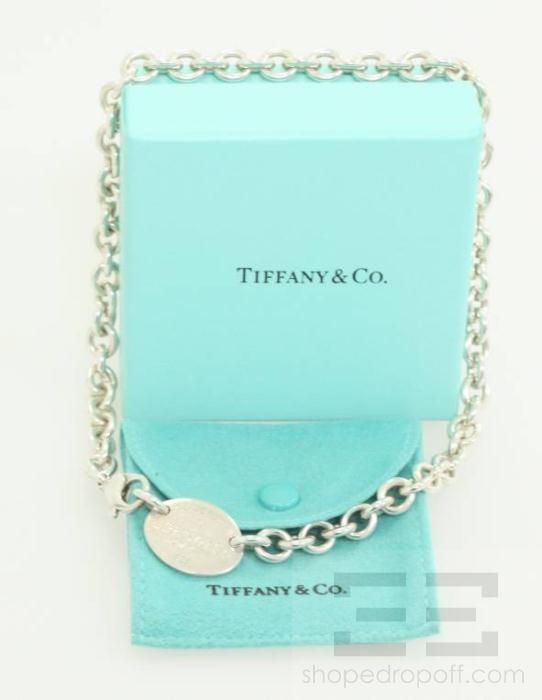 Tiffany & Co Return To Tiffany Oval Tag Sterling Silver Necklace 