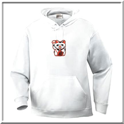 The design is printed on the front of the hoodie and is approximately 