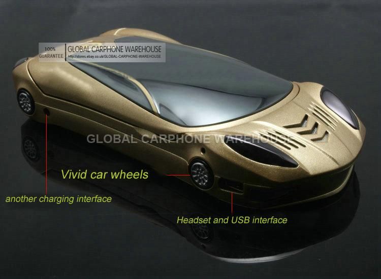 New & Gold AUTOBOTS(OPTIMUS PRIME) SUPER SPORTS CAR Quadband Dual SIM 