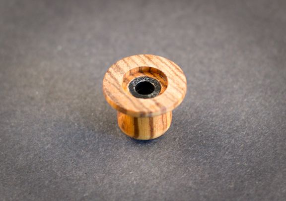 ZEBRA WOOD GUITAR BASS KNOB BROWN BELL TOP HAT  