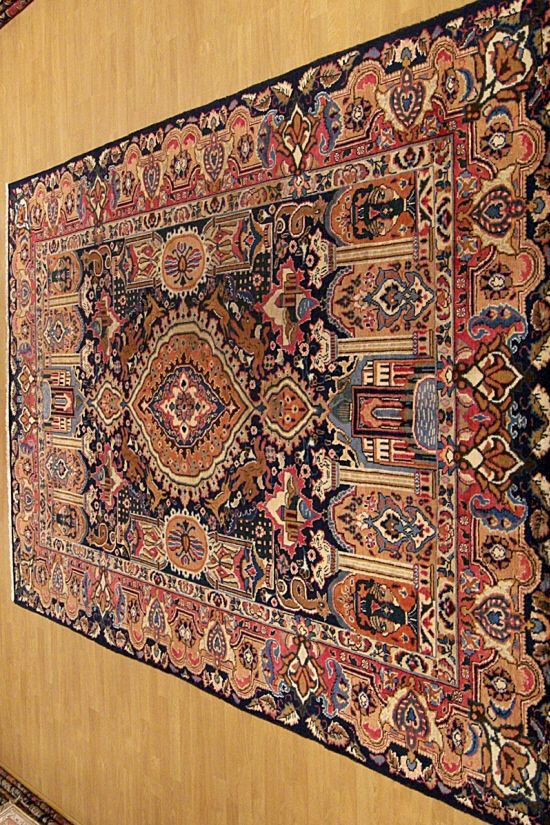 6x9 Beautiful Handmade Antique Persian Kashmar Wool Rug  