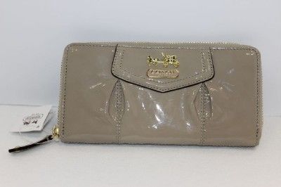 Coach Madison Wallet Patent Accordion Zip Camel 44402  