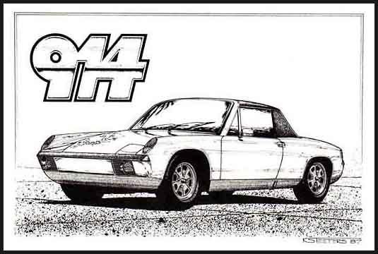 Porsche 914 Lithograph Sports Car Print POR914  