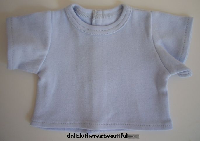 Doll Clothes fits Bitty Baby Light Blue Knit T Shirt  