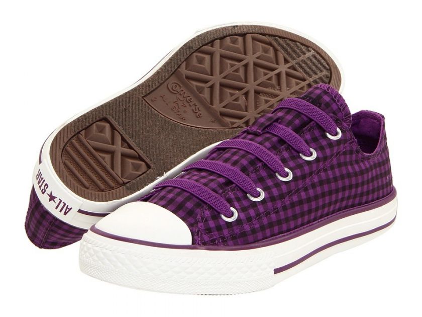 WOMENS Converse Chuck Taylor ALL STAR Purple/Black Checks Stretch 