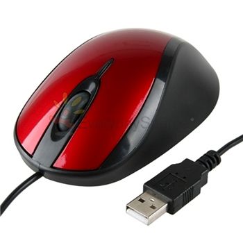 Laptop Notebook Red Black 3D Optical USB Mouse  