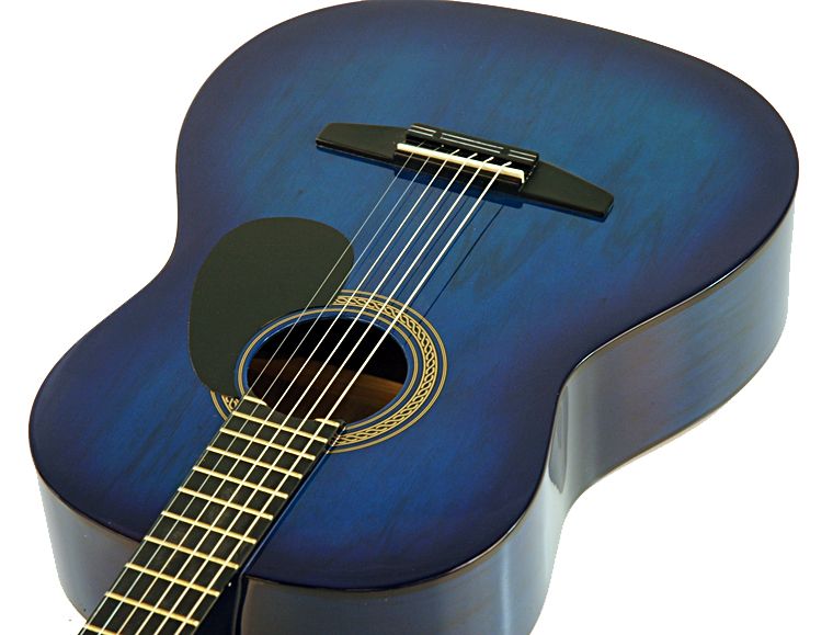 NEW STUDENT BLUE ACOUSTIC GUITAR w LIFETIME WARRANTY  