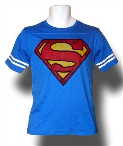 Superman Symbol Jersey Blue T Shirt  