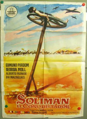 bf85 SULEIMAN THE CONQUEROR PURDOM RARE orig 1sh SPAIN  