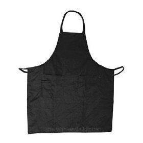 Bib Apron 2 Pouch & 1 Pen Pocket Restaurant Black 2pcs  